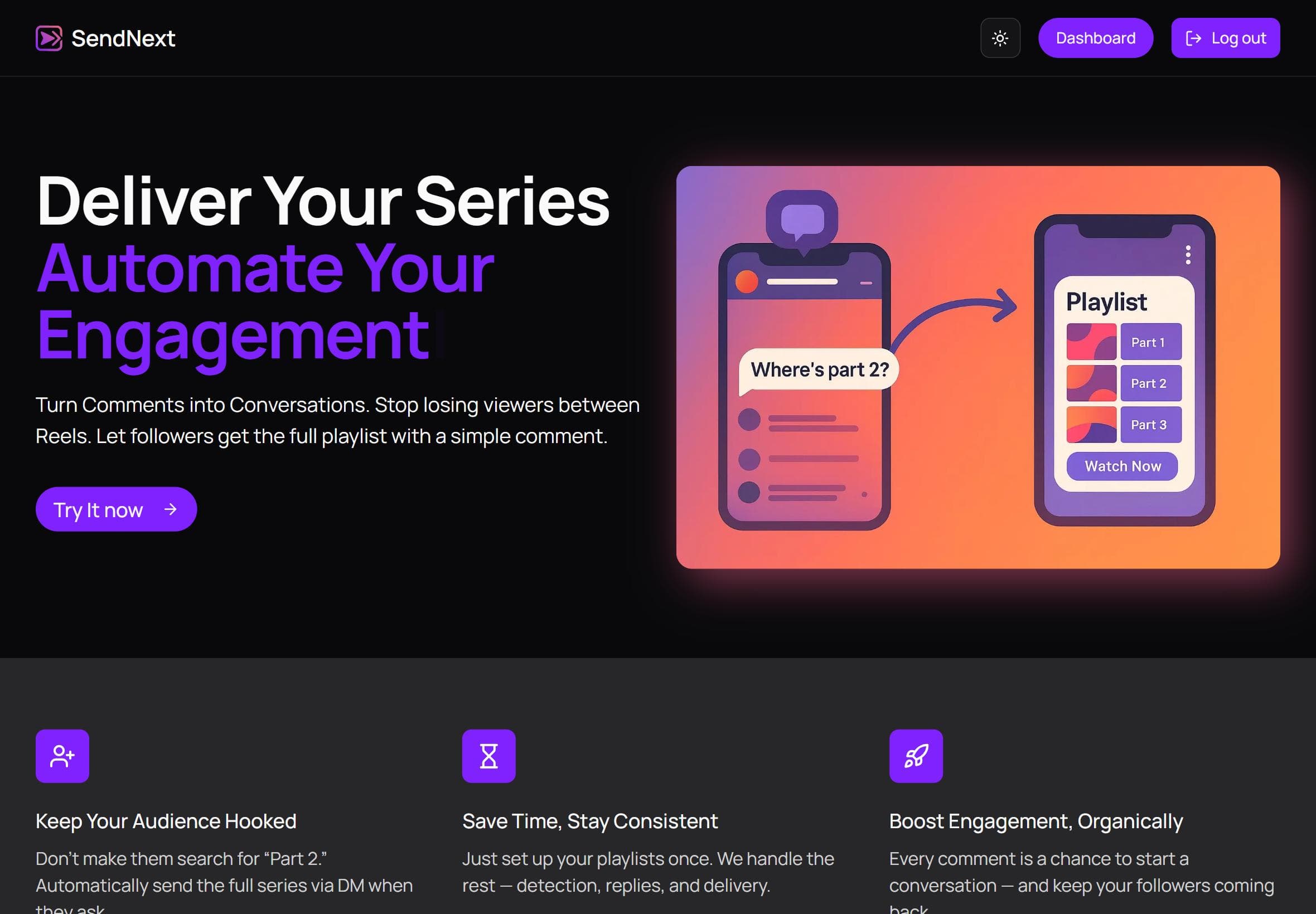 SendNext - hero image